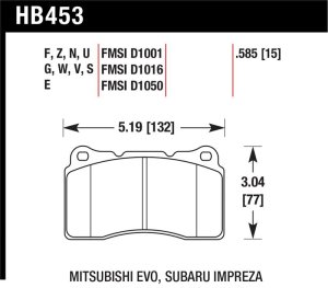 Subaru STi Brake Pads - Front - Hawk Performance - Blue 9012 - Blue - `04-`09